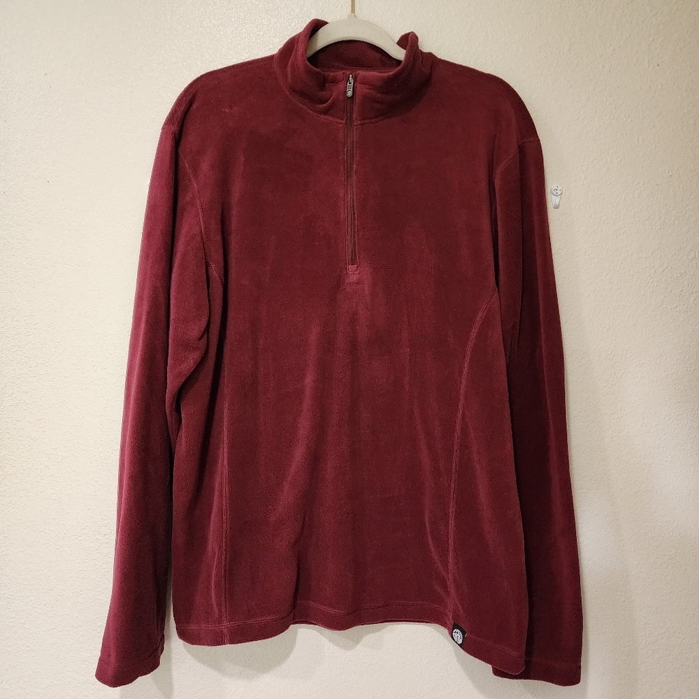 REI Co-op Fleece 1/4 Zip Pullover Maroon Burgundy Soft and Cozy size Large
